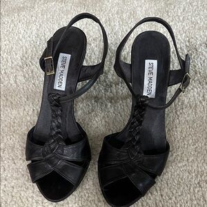 Steve Madden Black Strappy Heels
